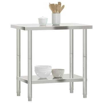 Stainless Steel Kitchen Work Table - 82.5x55x85 cm