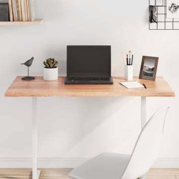 Light Brown Solid Oak Table Top 100x50 cm - Live Edge Design