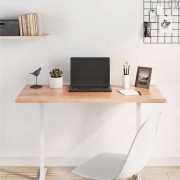 Light Brown Solid Oak Table Top 100x50 cm - Live Edge Design