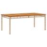 Beige Garden Table 180x90 cm | Durable Poly Rattan & Acacia Wood