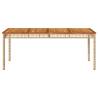 Beige Garden Table 180x90 cm | Durable Poly Rattan & Acacia Wood