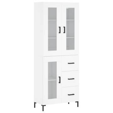 Stylish Highboard White 69.5x34x180 cm - Durable & Elegant