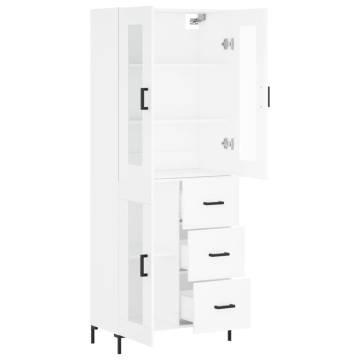 Stylish Highboard White 69.5x34x180 cm - Durable & Elegant