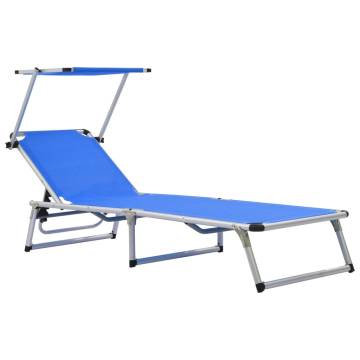 Folding Sun Lounger with Roof - Comfortable & Portable