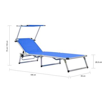 Folding Sun Lounger with Roof - Comfortable & Portable