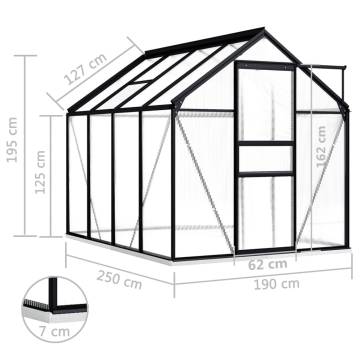 Anthracite Aluminium Greenhouse | 4.75 m² Capacity - HipoMarket