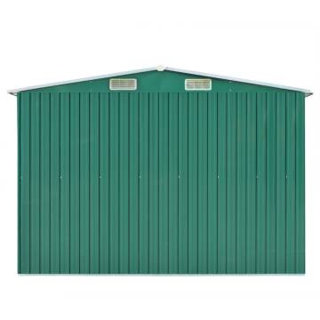 Durable Metal Garden Shed - 257x298 cm Green Storage Solution