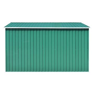 Durable Metal Garden Shed - 257x298 cm Green Storage Solution