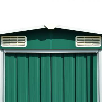 Durable Metal Garden Shed - 257x298 cm Green Storage Solution