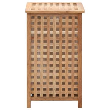 Stylish Solid Walnut Laundry Bin - 39x39x65 cm