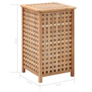 Stylish Solid Walnut Laundry Bin - 39x39x65 cm