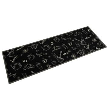 Washable Kitchen Rug Morning Black 60x180 cm Velvet