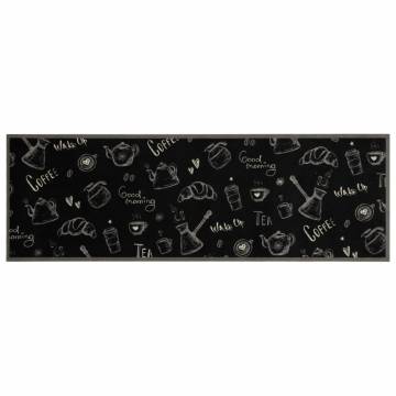 Washable Kitchen Rug Morning Black 60x180 cm Velvet