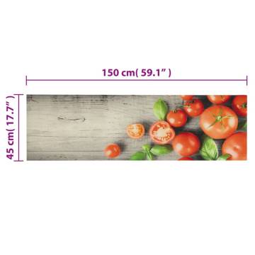 Kitchen Rug Washable Tomatoes 45x150 cm Velvet - Hipo Market