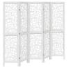 Elegant 5-Panel White Room Divider - Solid Paulownia Wood