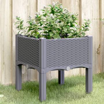 Garden Planter with Legs - Grey 40x40x42 cm | HipoMarket