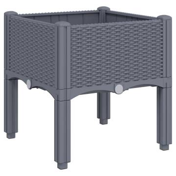 Garden Planter with Legs - Grey 40x40x42 cm | HipoMarket