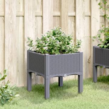 Garden Planter with Legs - Grey 40x40x42 cm | HipoMarket