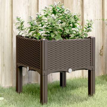 Garden Planter with Legs - Brown 40x40x42 cm | Hipomarket