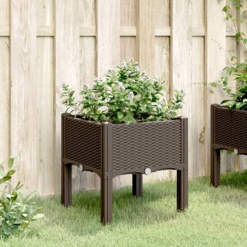 Garden Planter with Legs - Brown 40x40x42 cm | Hipomarket