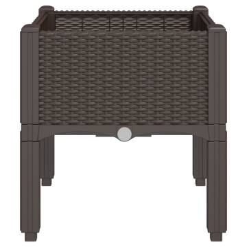 Garden Planter with Legs - Brown 40x40x42 cm | Hipomarket