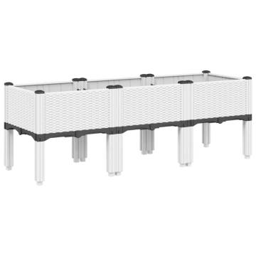 Garden Planter with Legs White 120x40x42 cm - Hipomarket