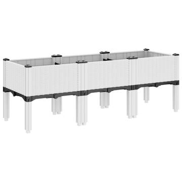 Garden Planter with Legs White 120x40x42 cm - Hipomarket