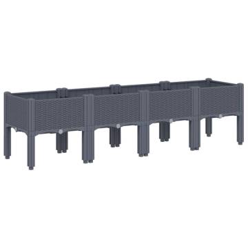 Garden Planter with Legs - Grey 160x40x42 cm | Hipomarket