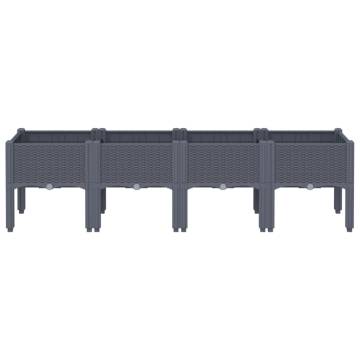 Garden Planter with Legs - Grey 160x40x42 cm | Hipomarket