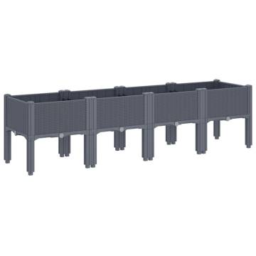 Garden Planter with Legs - Grey 160x40x42 cm | Hipomarket