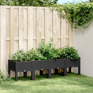 Garden Planter with Legs - Black 160x40x42 cm | HipoMarket