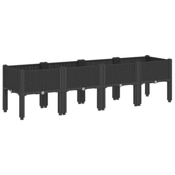 Garden Planter with Legs - Black 160x40x42 cm | HipoMarket