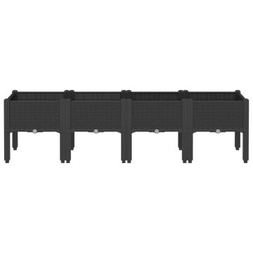 Garden Planter with Legs - Black 160x40x42 cm | HipoMarket