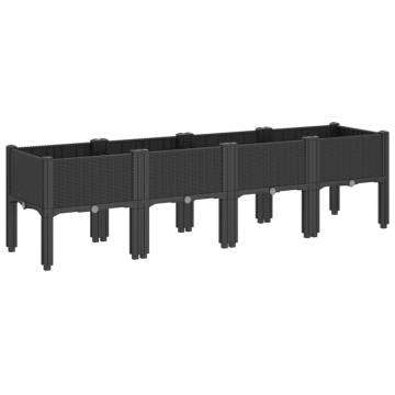 Garden Planter with Legs - Black 160x40x42 cm | HipoMarket