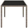 Light Grey Garden Table with Glass Top - Poly Rattan 190x90cm