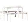 White Wooden Picnic Table 110x134x75 cm - Solid Pine