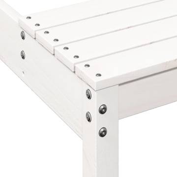 White Wooden Picnic Table 110x134x75 cm - Solid Pine