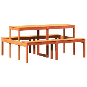 Wax Brown Picnic Table 160x134 cm - Solid Pine Wood Garden