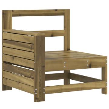 Garden Armrest Sofa with Side Table - Impregnated Pine Wood