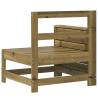 Garden Armrest Sofa with Side Table - Impregnated Pine Wood