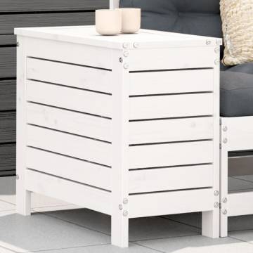 Garden Footstool White - Solid Wood Pine 62x31.5x52 cm