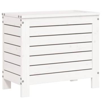 Garden Footstool White - Solid Wood Pine 62x31.5x52 cm