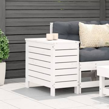 Garden Footstool White - Solid Wood Pine 62x31.5x52 cm