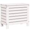 Garden Footstool White - Solid Wood Pine 62x31.5x52 cm