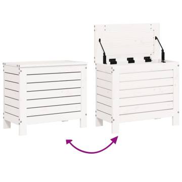 Garden Footstool White - Solid Wood Pine 62x31.5x52 cm