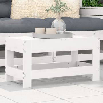 Garden Footstool White 62x30 cm | Solid Pine Outdoor Furniture