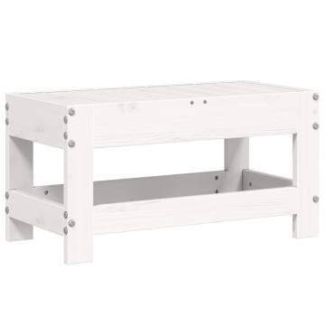 Garden Footstool White 62x30 cm | Solid Pine Outdoor Furniture