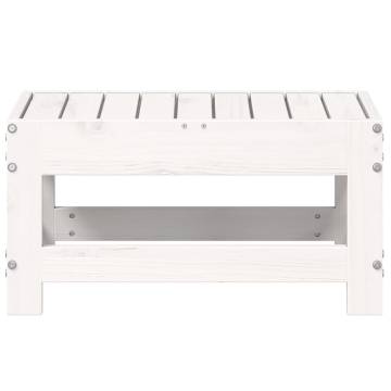 Garden Footstool White 62x30 cm | Solid Pine Outdoor Furniture