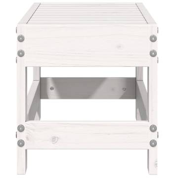 Garden Footstool White 62x30 cm | Solid Pine Outdoor Furniture