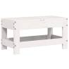 Garden Footstool White 62x30 cm | Solid Pine Outdoor Furniture